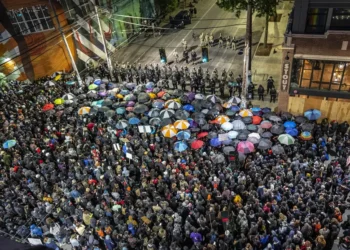 Hundreds March Peacefully Through Downtown Seattle in Political Protest