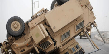 Military Humvee Crashes Over I-90 Wall in Bellevue’s Eastgate Neighborhood