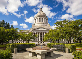 The Washington state Capitol building in Olympia, Washington