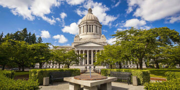 The Washington state Capitol building in Olympia, Washington