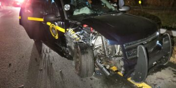 Burning Car Slams Into State Patrol Vehicle on I-90 in Fiery Early Morning Crash