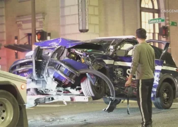 Seattle Police Cruiser Severely Damaged in Early Morning Downtown Crash