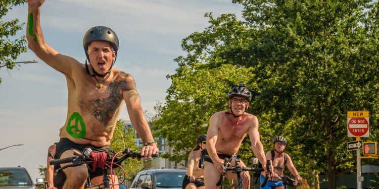Portland Naked Bike Riders Protest Federal Troops in ‘Emergency’ Edition of Annual Event