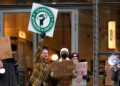 Starbucks Workers Protest Store Closures and Layoffs Outside Seattle SoDo Headquarters