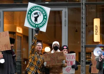 Starbucks Workers Protest Store Closures and Layoffs Outside Seattle SoDo Headquarters