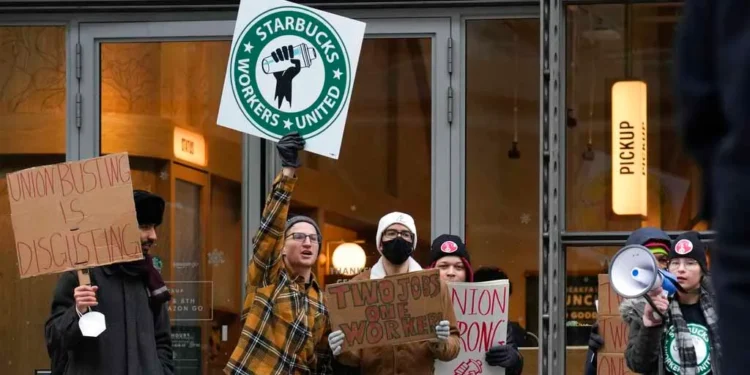 Starbucks Workers Protest Store Closures and Layoffs Outside Seattle SoDo Headquarters
